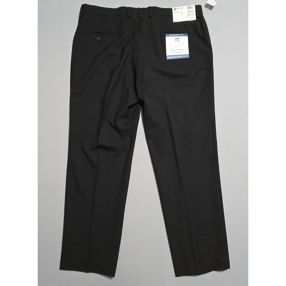J.M. Haggar Dress Pants 38x30 Black Premium Flex Straight Fit Luxury Stretch - Picture 5 of 12